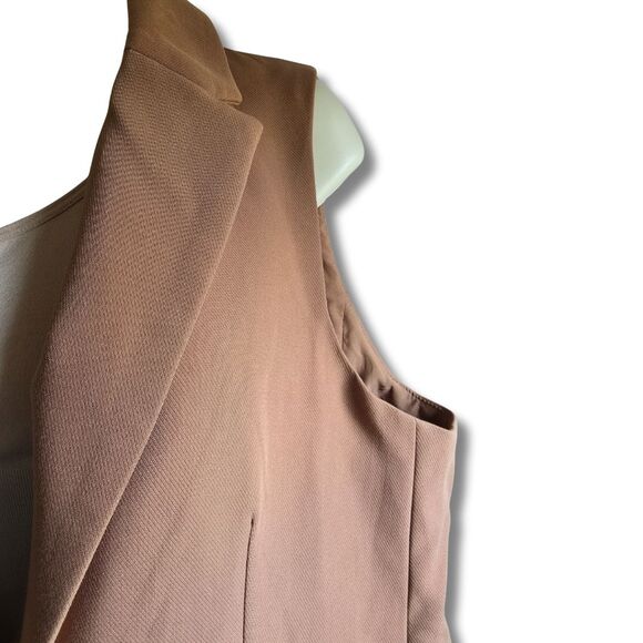NWT Rachel Zoe Camel Sleeveless Blazer Vest M - Picture 3 of 8